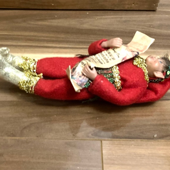 Santa's Workshop Cloth Doll Ornament Holding Music Sheet # 96000 - Picture 3 of 4